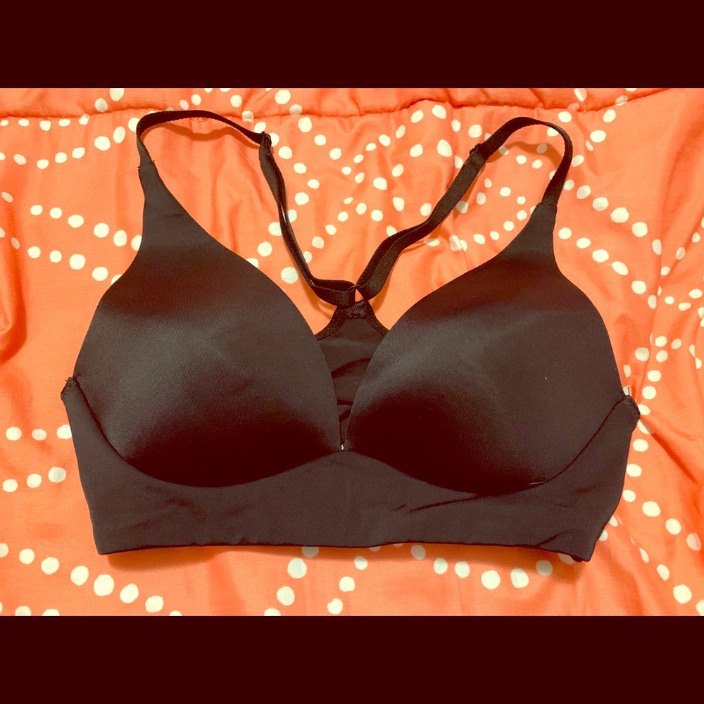 SO plunge black bra